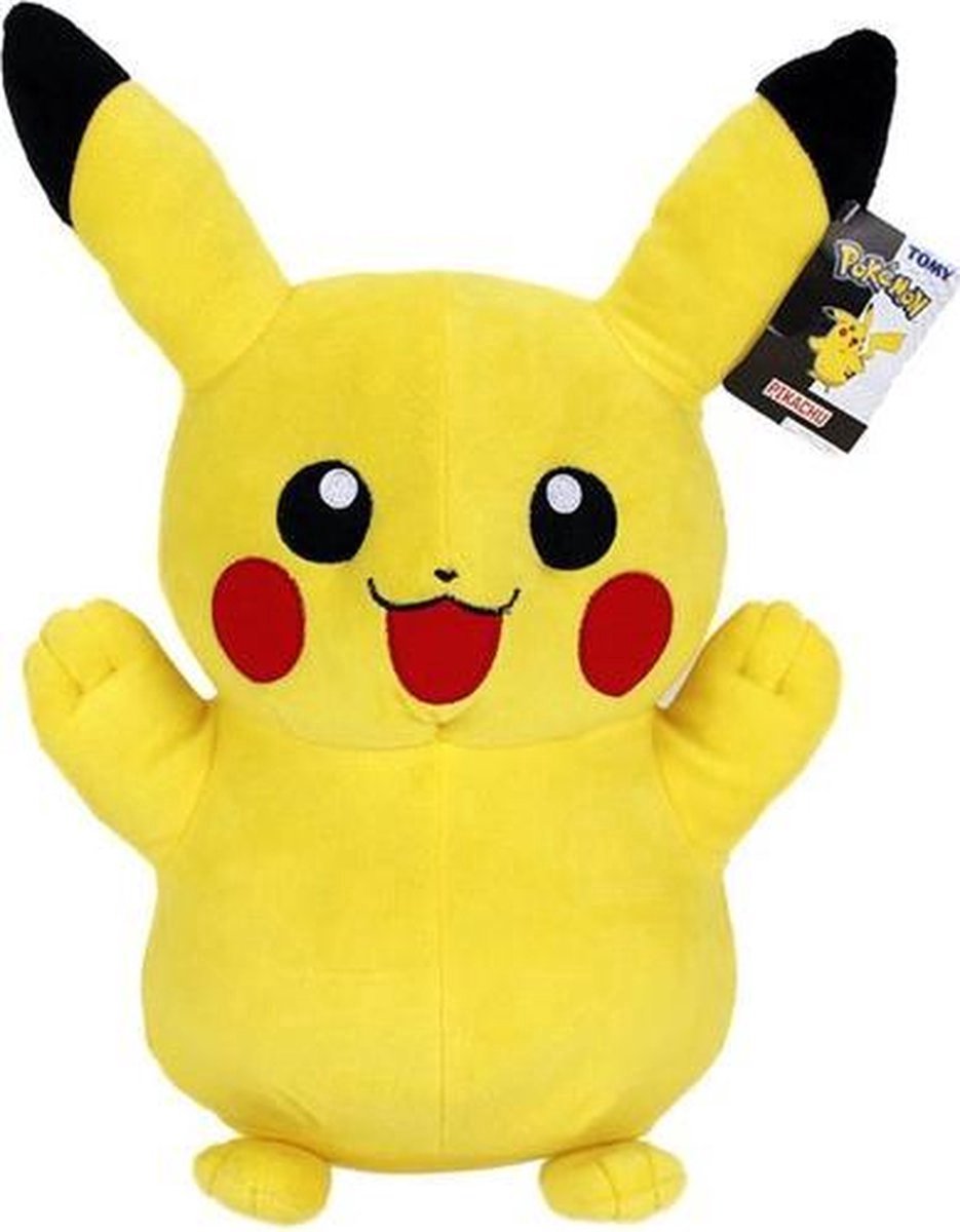 Pikachu - Pokemon Tomy Pluche Knuffel XL 50 cm {Pokemon Plush Toy | Speelgoed Knuffeldier Knuffelpop voor kinderen jongens meisjes | Charizard, Bulbasaur, Charmander, Squirtle, Pikachu, Eevee}